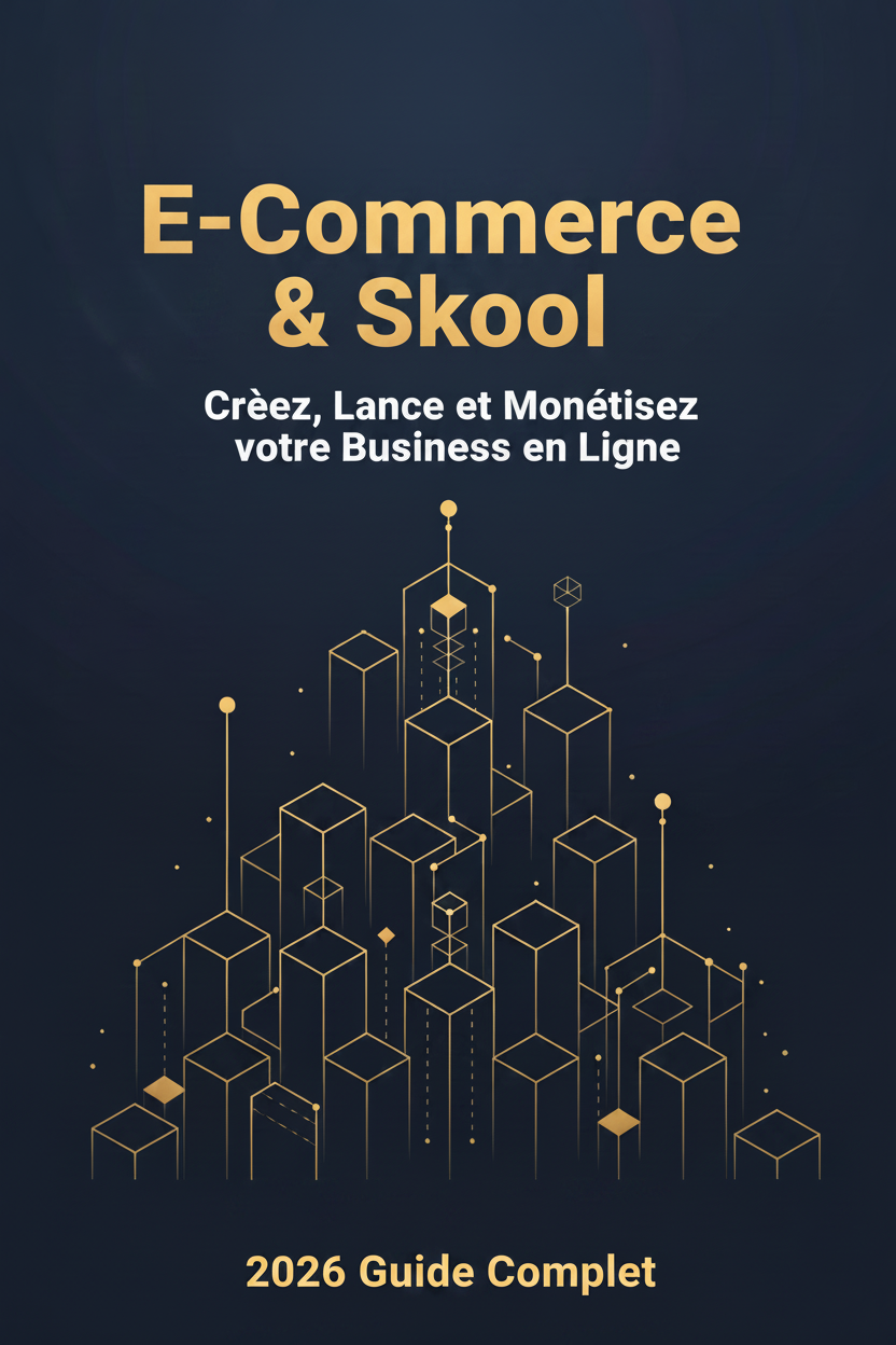 Couverture de l'ebook E-Commerce & Skool : créez, lancez et monétisez votre business en ligne en 2026