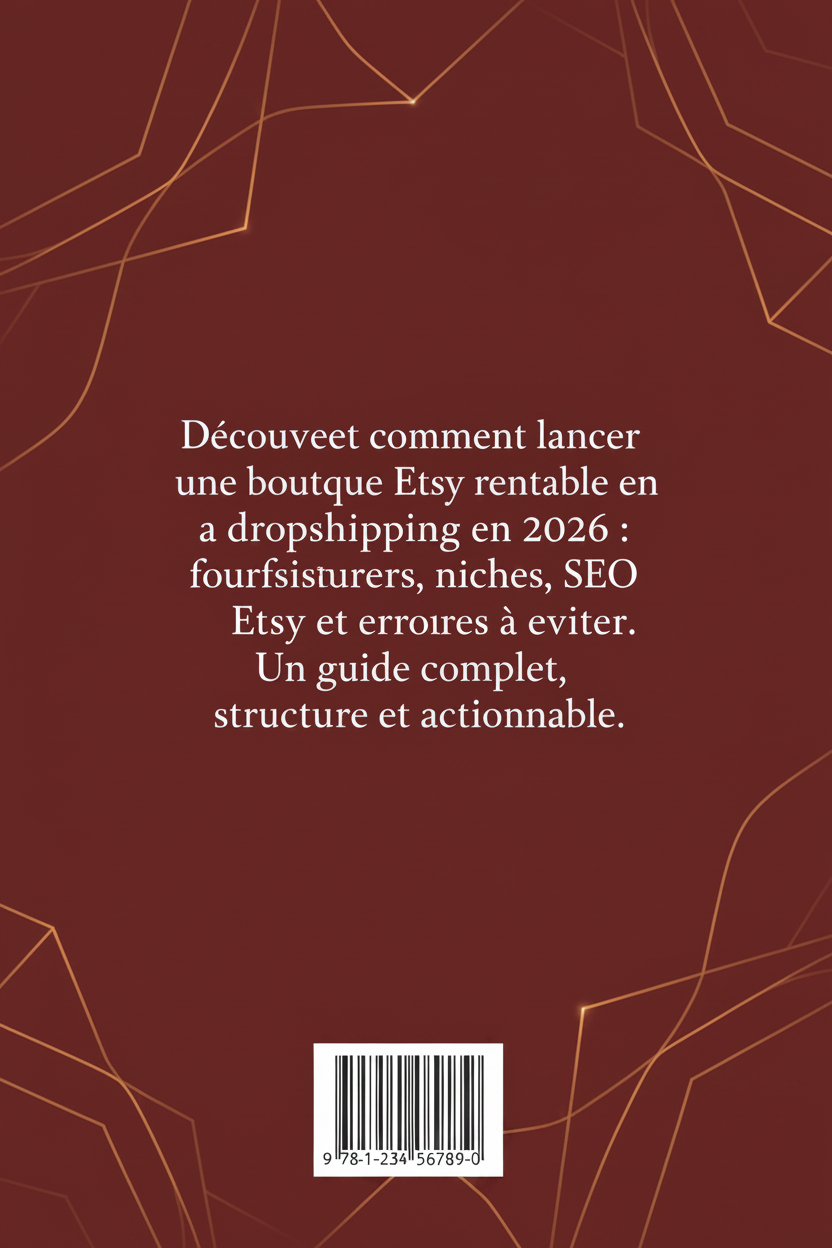 Dos de couverture du guide Dropshipping sur Etsy 2026