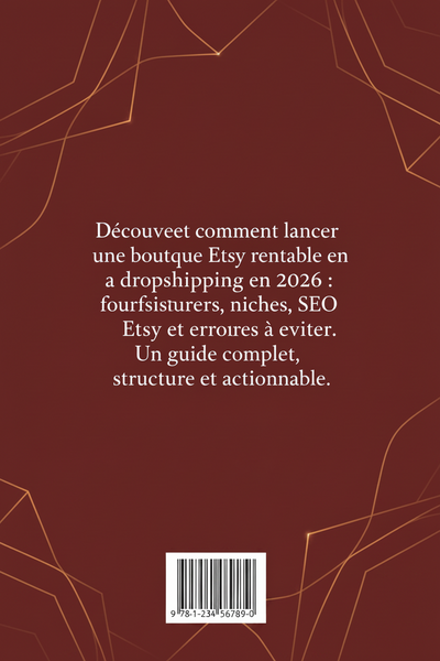 Dos de couverture du guide Dropshipping sur Etsy 2026